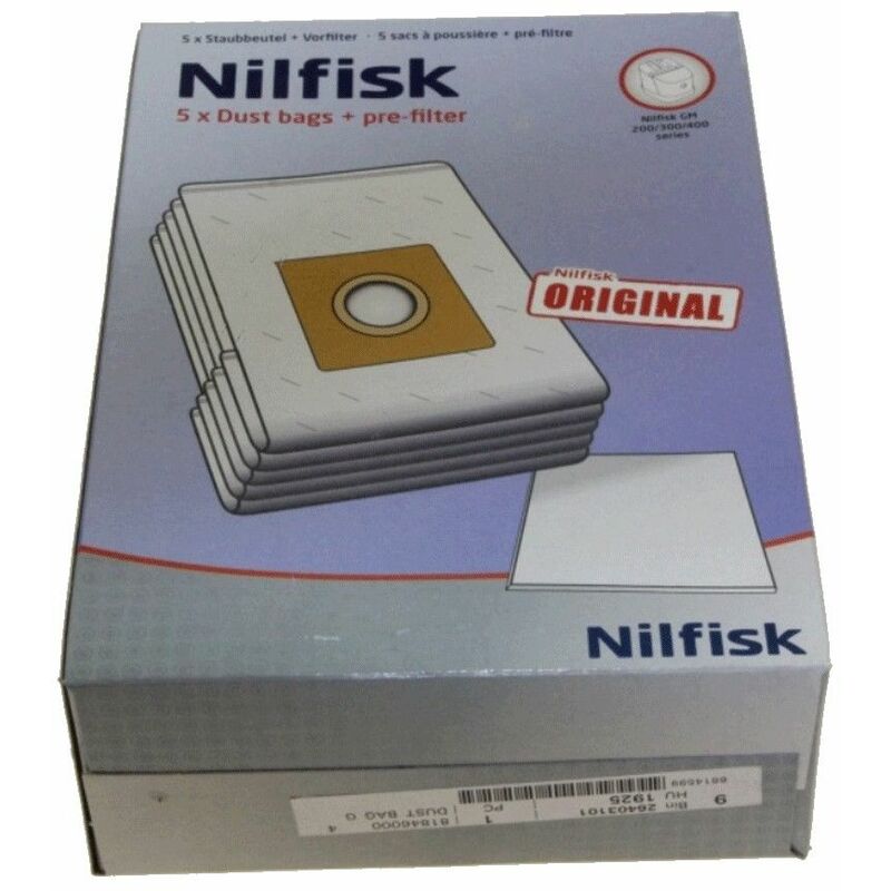 foto del prodotto nilfisk sacchetto per la polvere 5 pz gm200 aspirapolvere 337100
