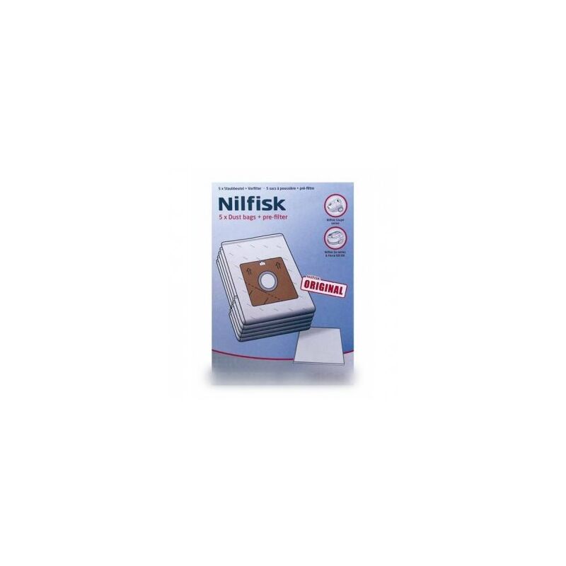 foto del prodotto nilfisk scatola da 5 sacchetti con 1 prefiltro coupe compact go force originale aspirapolvere 1557185054127789954