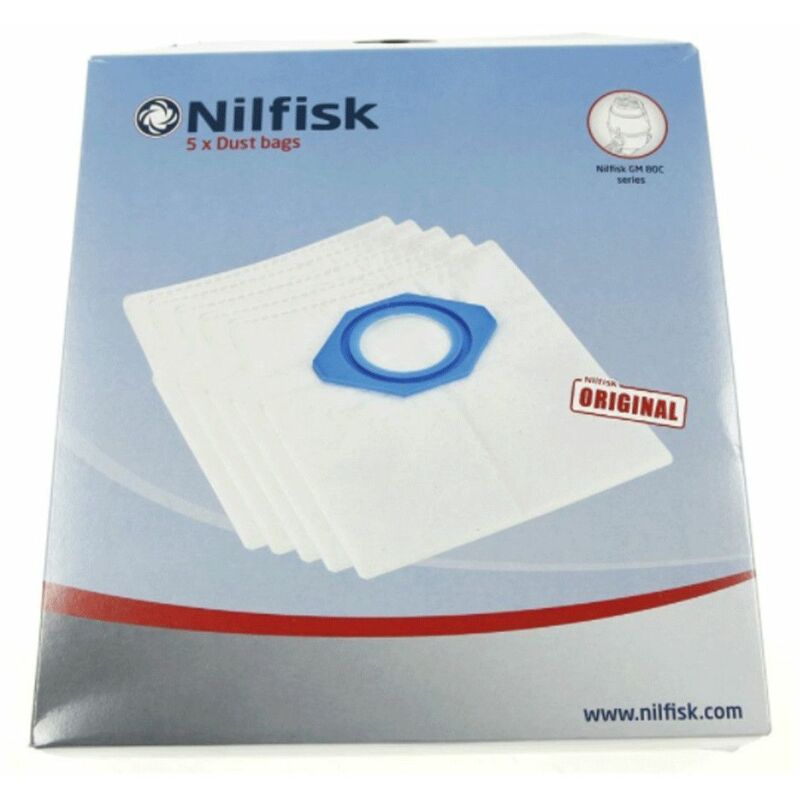 foto del prodotto nilfisk scatola di 5 sacchetti di fibra originale aspirapolvere 4347181