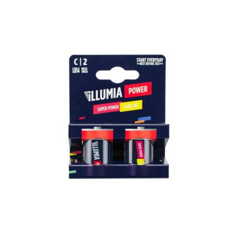 foto del prodotto nilox batteria mezza torcia blister 2 pz alcalino tipo c2 c 2 alkali illumia power