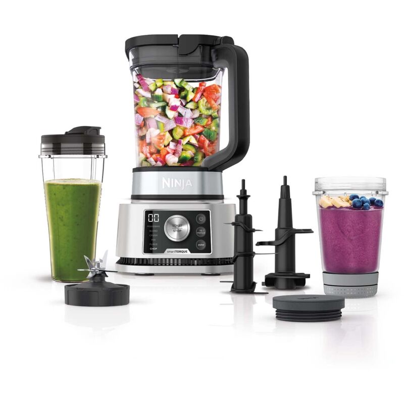 foto del prodotto ninja foodi frullatore power nutri 3 in 1,1200 w, caraffa da 2,1l, tazza 700ml e ciotola 400ml con power paddle, per frullati, creme dense e bibite