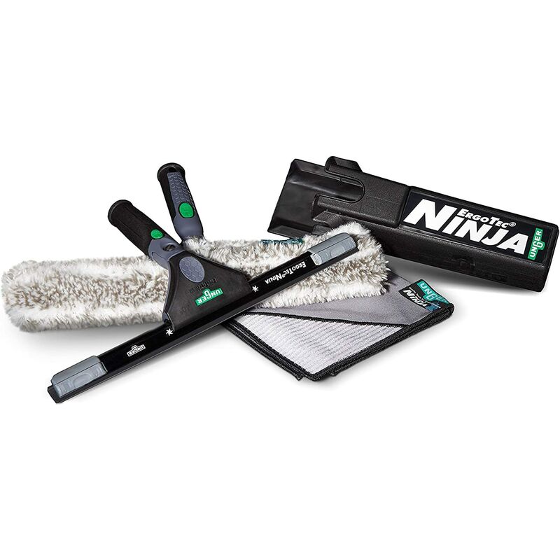 foto del prodotto ninja premium glass cleaner set prodotti di punta per la pulizia professionale dei vetri, 4 pezzi akn12 unger