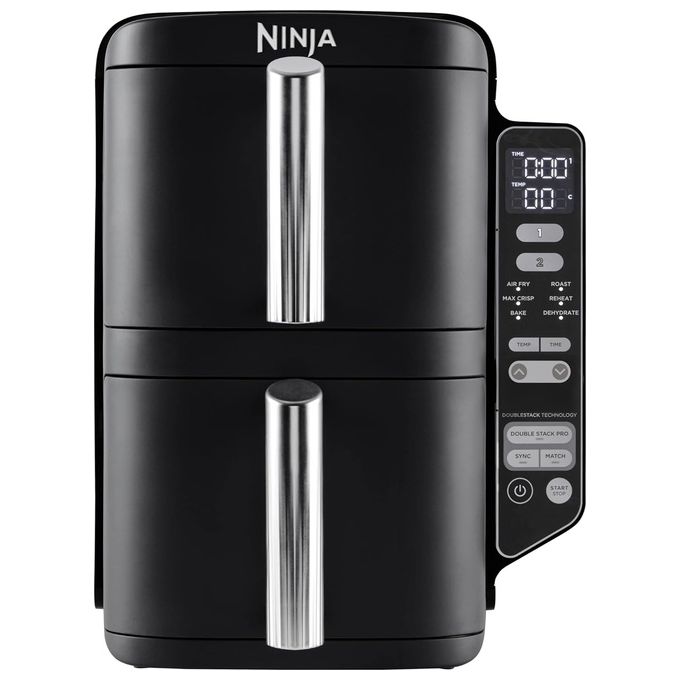 foto del prodotto ninja sl300eu double stack friggitrice ad aria verticale doppia 7.6 litri 2470w 6 funzioni 6 porzioni nero