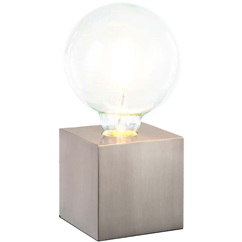 foto del prodotto nino leuchten lampada da tavolo 1 foglia. leonie nichel opaco per 1xe27, max.42w 10cmx10cm, h 10cm on off touch
