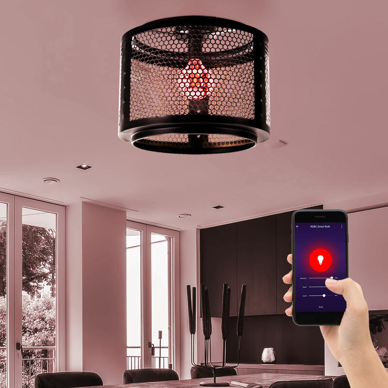 foto del prodotto nino plafoniera led intelligente lampada da soffitto dimmerabile luce da soggiorno lampada retr oro nero lampada da tavolo da pranzo, app per