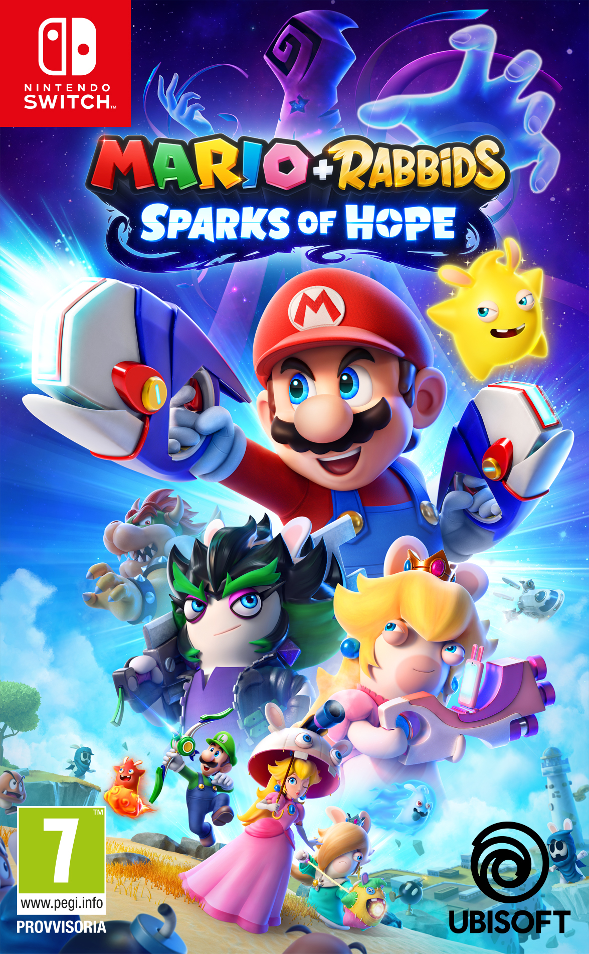 foto del prodotto nintendo mario rabbids sparks of hope standard componente aggiuntivo tedesca, inglese, esp, francese, ita nintendo switch