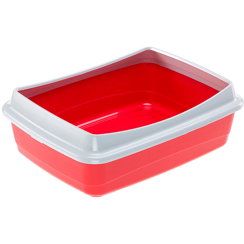 foto del prodotto nip plus cassetta igienica aperta per gatti con cornice contenitiva. variante 10 plus misure 47 x 36 x h 15.5 cm bordeaux ferplast