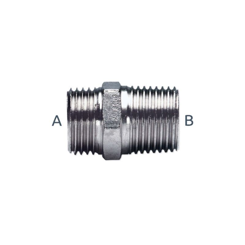 foto del prodotto niples acqua gas solare 12 x 1 2 sede piana per tubo aisi304 aisi316l a03 0010 00781