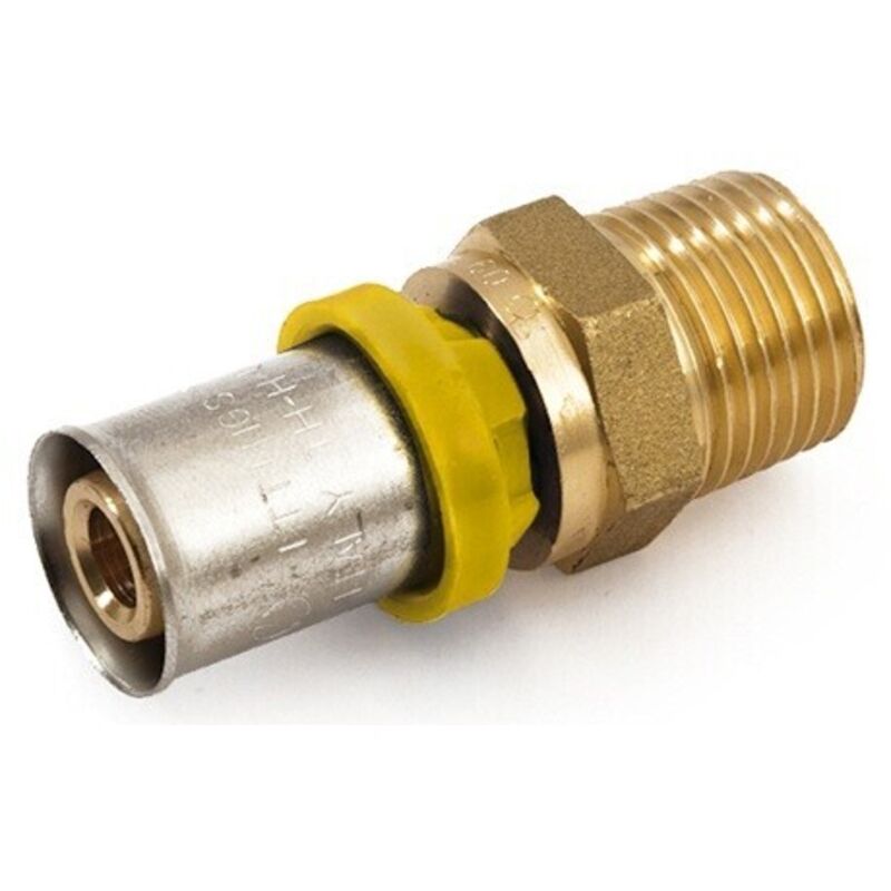 foto del prodotto niples raccordo tubo multistrato a pressare acqua/gas trident gf 20x3/4 maschio