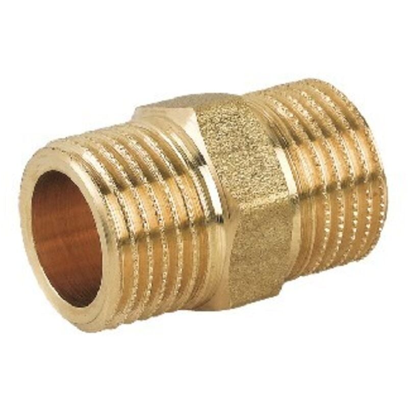 foto del prodotto nipple doppio prolungato mm in ottone giallo 1/2