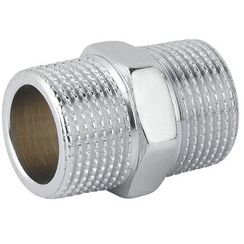 foto del prodotto nipple doppio prolungato mm ottone cromo 1 2