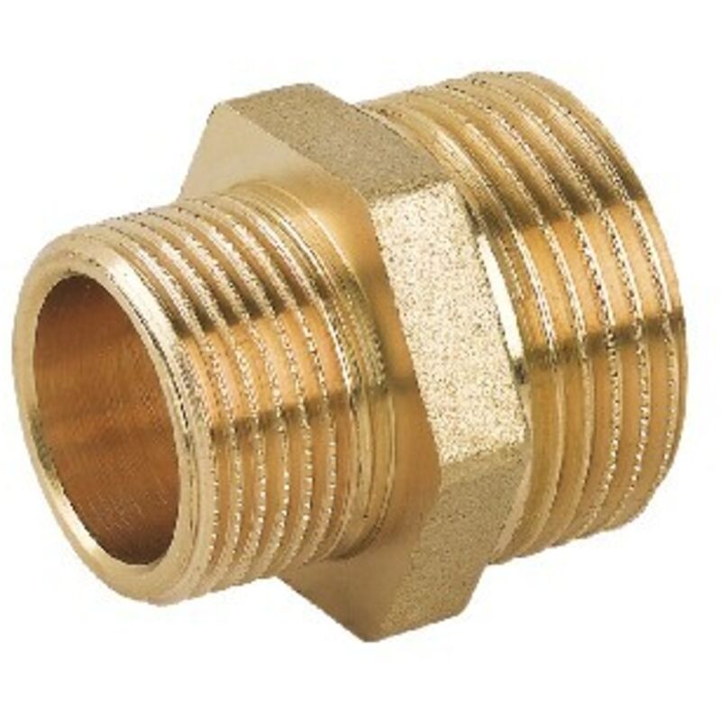 foto del prodotto nipple doppio ridotto mm in ottone giallo 1 2 x 11 4