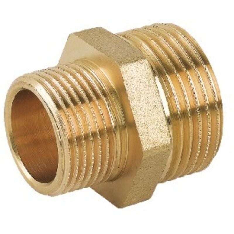 foto del prodotto nipple doppio ridotto mm in ottone giallo 1 4 x 3 8