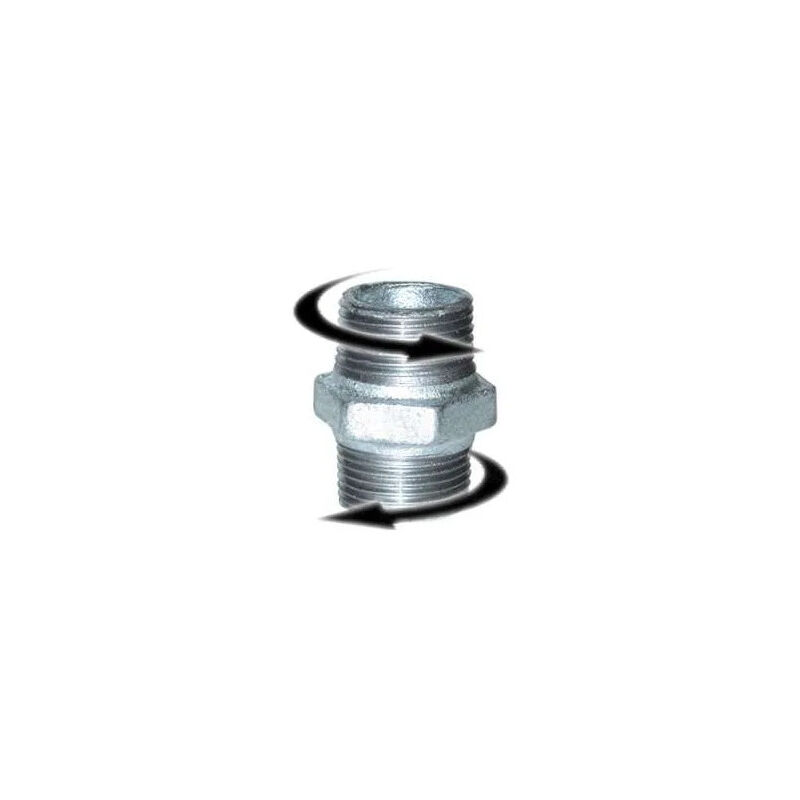 foto del prodotto nipplo maschio doppio 26x34 dx sx galvanizzato