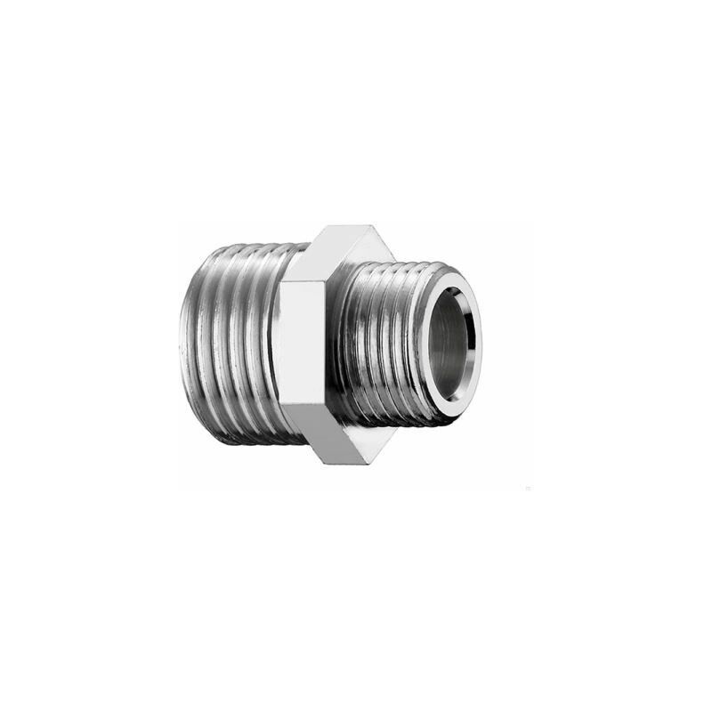 foto del prodotto nipplo niples doppio ridotto ottone cromato cromato 1 2x3 8 giunto tubo