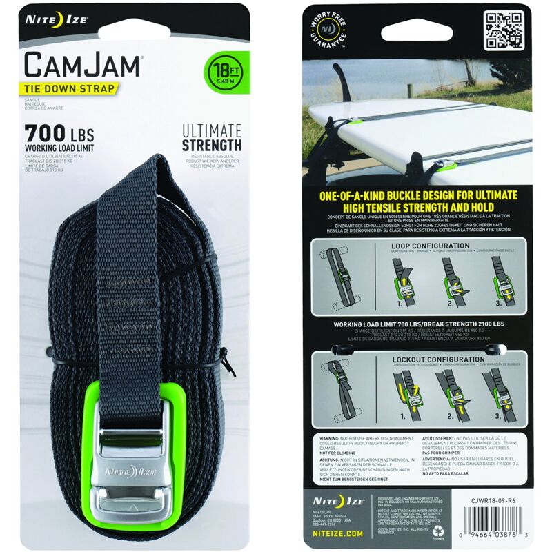 foto del prodotto nite ize cam jam cinghia di fissaggio unisex, colore verde nero, 5,5 m