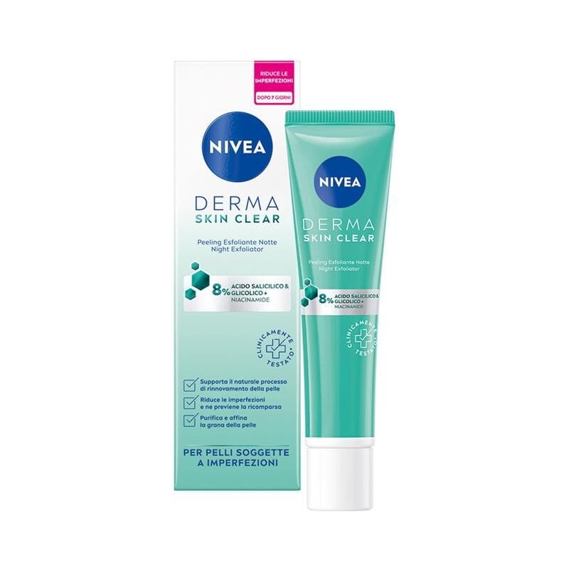 foto del prodotto nivea scrub peelin skin clear 40ml esfoliante notte per pelli con imperfezioni