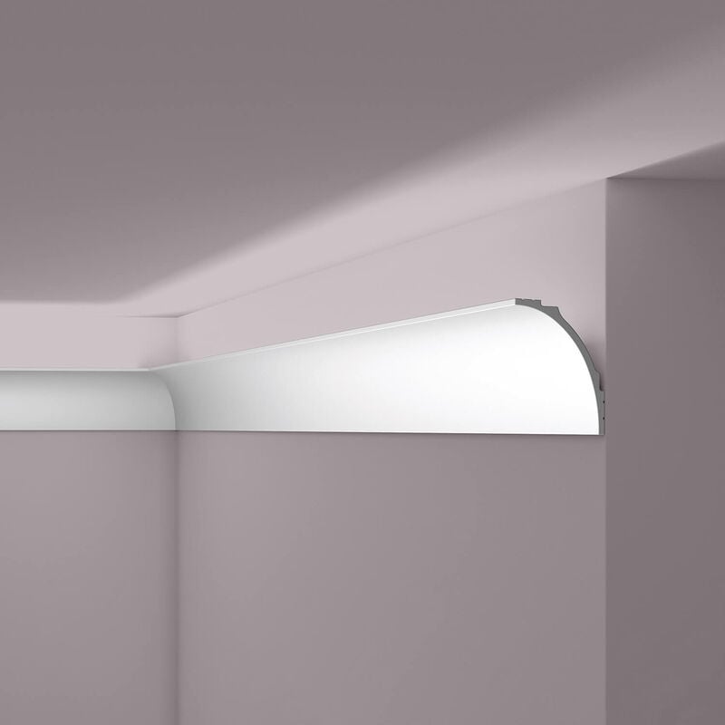 foto del prodotto nmc cornice soffitto parete il18 wallstyl noel marquet modanatura aspetto stucco illuminazione indiretta design classico senza tempo grigio 2 m