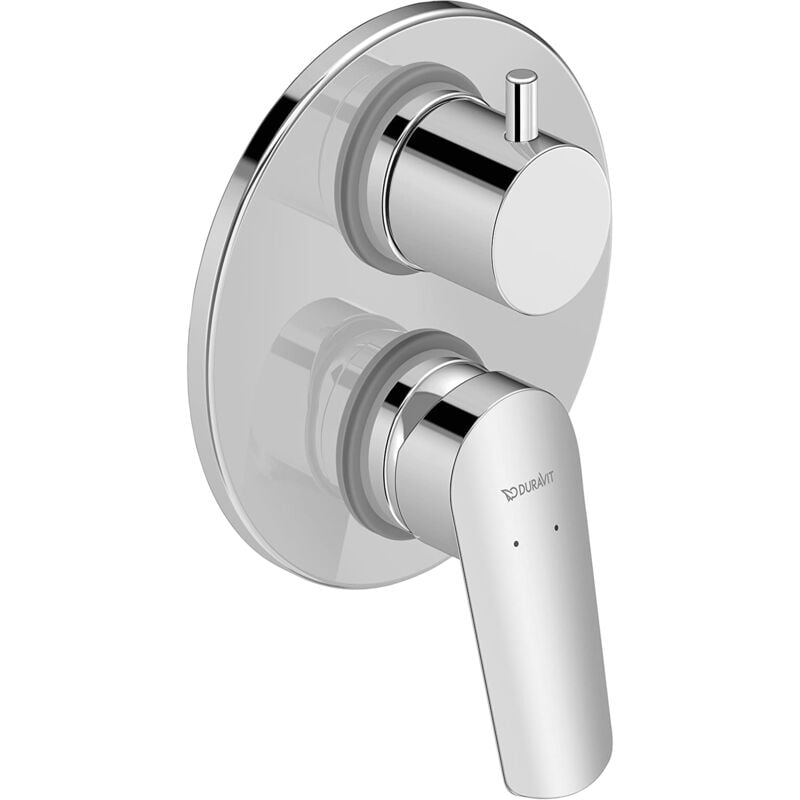 foto del prodotto no.1 set miscelatore monocomando vasca doccia a incasso con deviatore per 2 utenze, incluso corpo incasso a parete, rubinetto bagno, cromo duravit