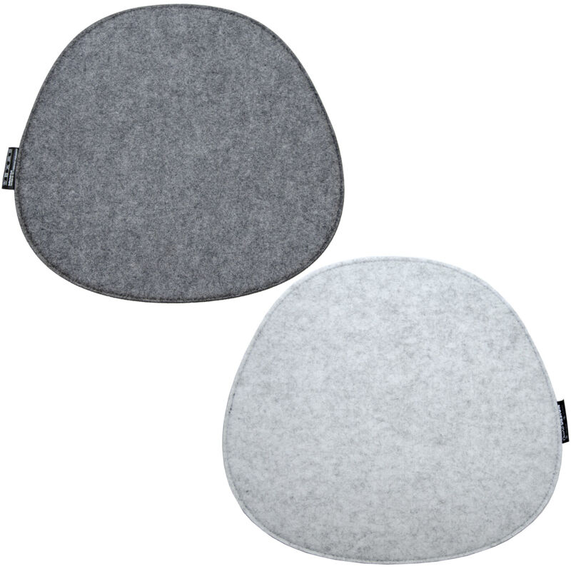 foto del prodotto no brand 2 cuscini ovali di feltro per sedie 40x37x0,8 cm cuscinetti bicolore grigio