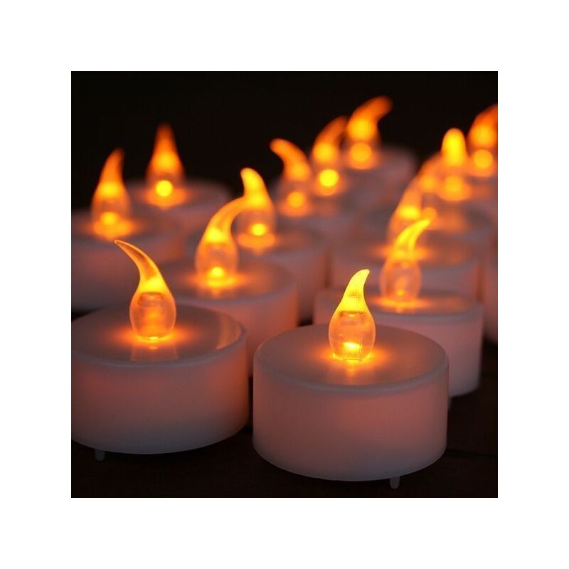 foto del prodotto no brand 24 candele a led gialle con effetto fiamma