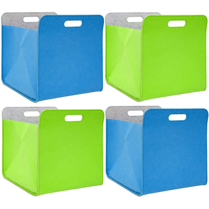 foto del prodotto no brand 4 scatole di feltro 33x33x38 cm cesto borsa per scaffali ikea kallax verde blu