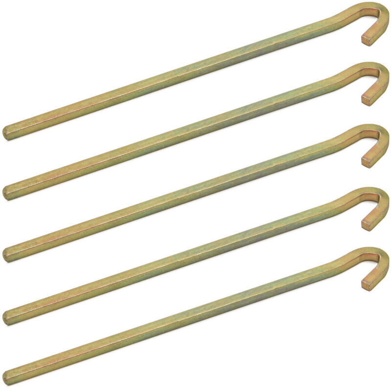 foto del prodotto no brand amanka set di 5 picchetti in acciaio zincato dorato 220x6mm forma squadrata con gancio per tende da campeggio recinzioni