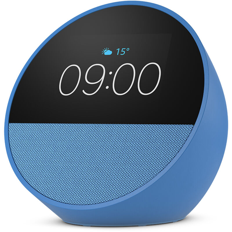 foto del prodotto no brand amazon nuovo echo spot modello 2024 sveglia intelligente con suono di qualit e alexa blu