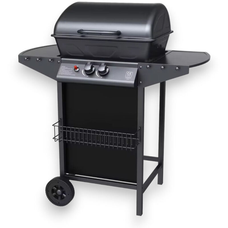 foto del prodotto no brand barbecue a gas 2 fuochi con pietra lavica per esterno