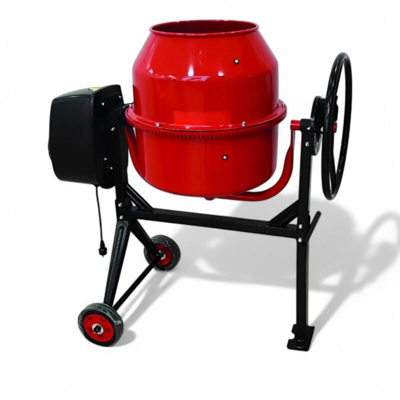 foto del prodotto no brand betoniera laterale monofase rossa lt.140 motore elettrico 550w in acciaio 105x60xh125 cm