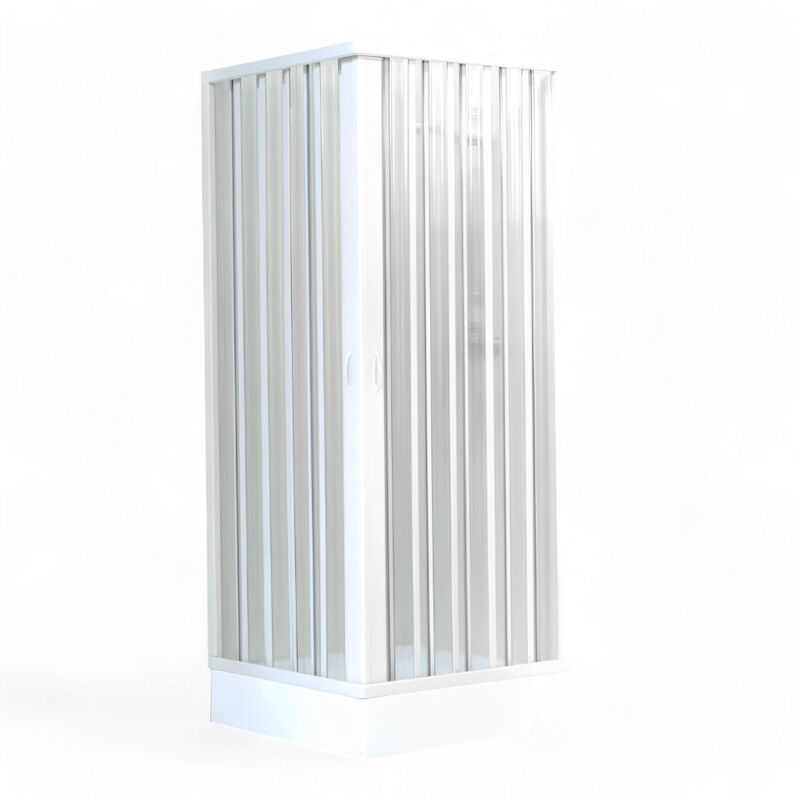foto del prodotto no brand box doccia bianco 2 lati a due ante con apertura angolare in pvc autoestinguente 90 100x90x100 cm h 185