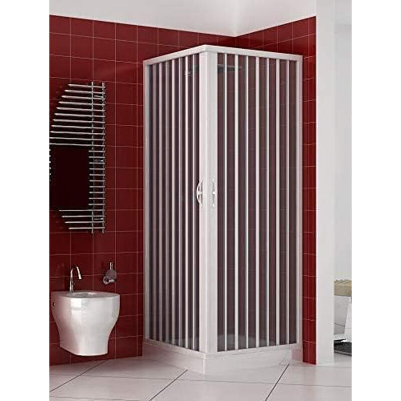foto del prodotto no brand box doccia pannelli con apertura a soffietto h185 cm in pvc bianco regolabile in larghezza 
