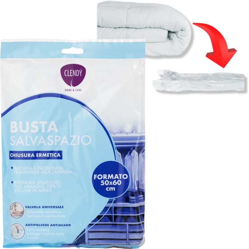 foto del prodotto no brand busta salvaspazio 50x60 cm per conservare coperte piumini e golf utilizzo universale ermetico e profumato anallergico atossico