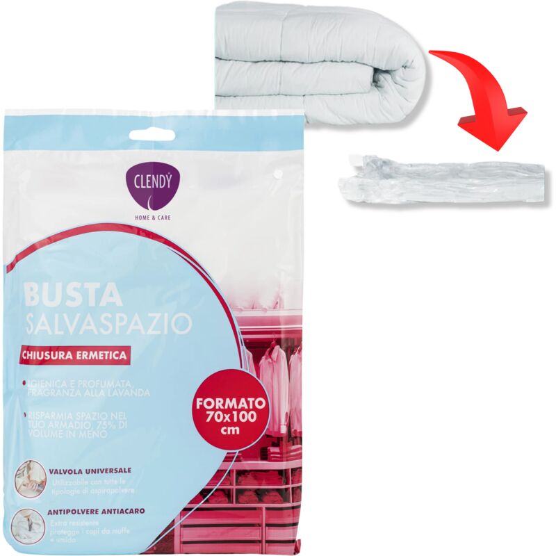 foto del prodotto no brand busta salvaspazio 70x100 cm per golf coperte e piumini doppia chiusura ermetica igiene atossica anallergica profumata senza muffe tarme