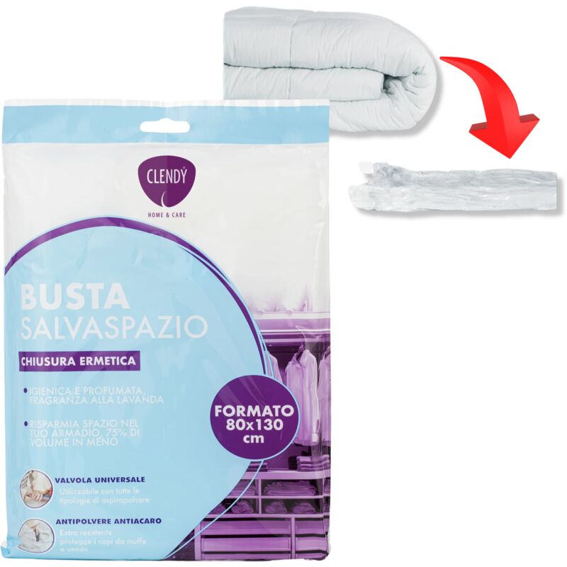 foto del prodotto no brand busta salvaspazio 80x130 cm per piumini e coperte doppia chiusura ermetica compatibile aspirapolvere atossica anallergica