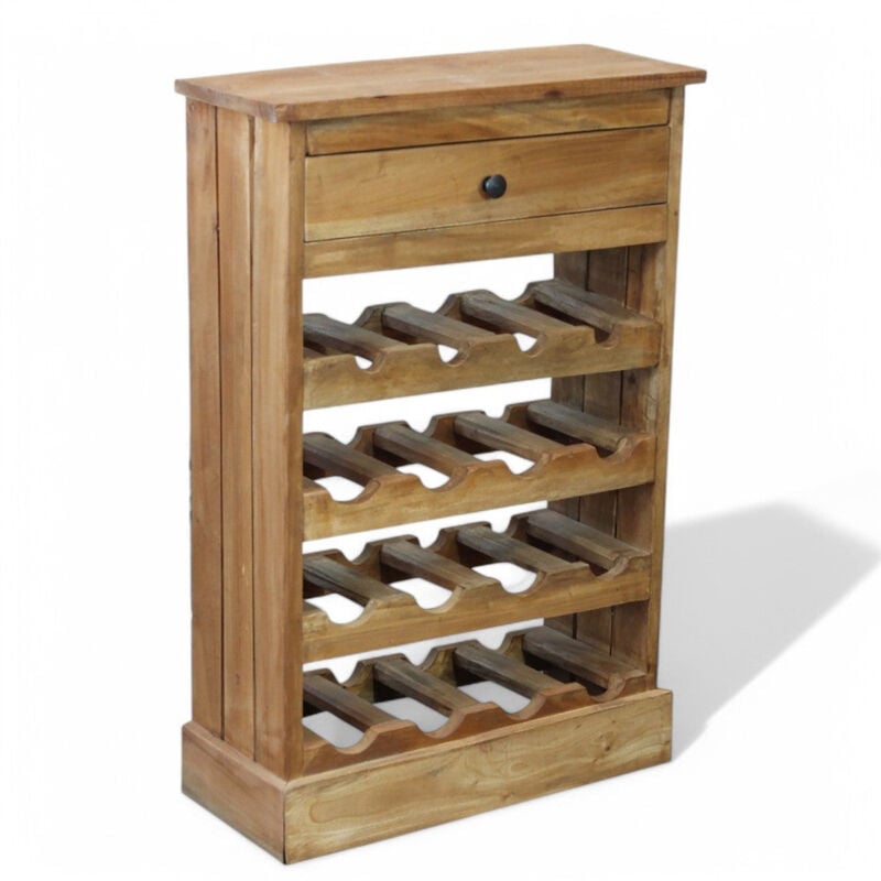 foto del prodotto no brand cantinetta portabottiglie rettangolare fisso in legno massello di mogano 50x22xh77.5 cm