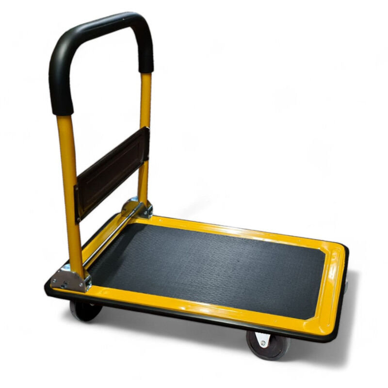 foto del prodotto no brand carrello portatutto a piattaforma con struttura in ferro e capacit 100 kg ruote in gomma piena e manubrio pieghevole