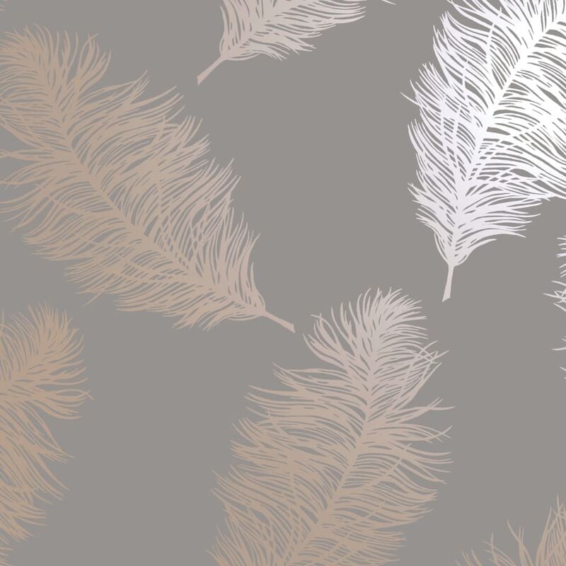 foto del prodotto no brand carta da parati fawning feather grigio e oro rosa dutch wallcoverings