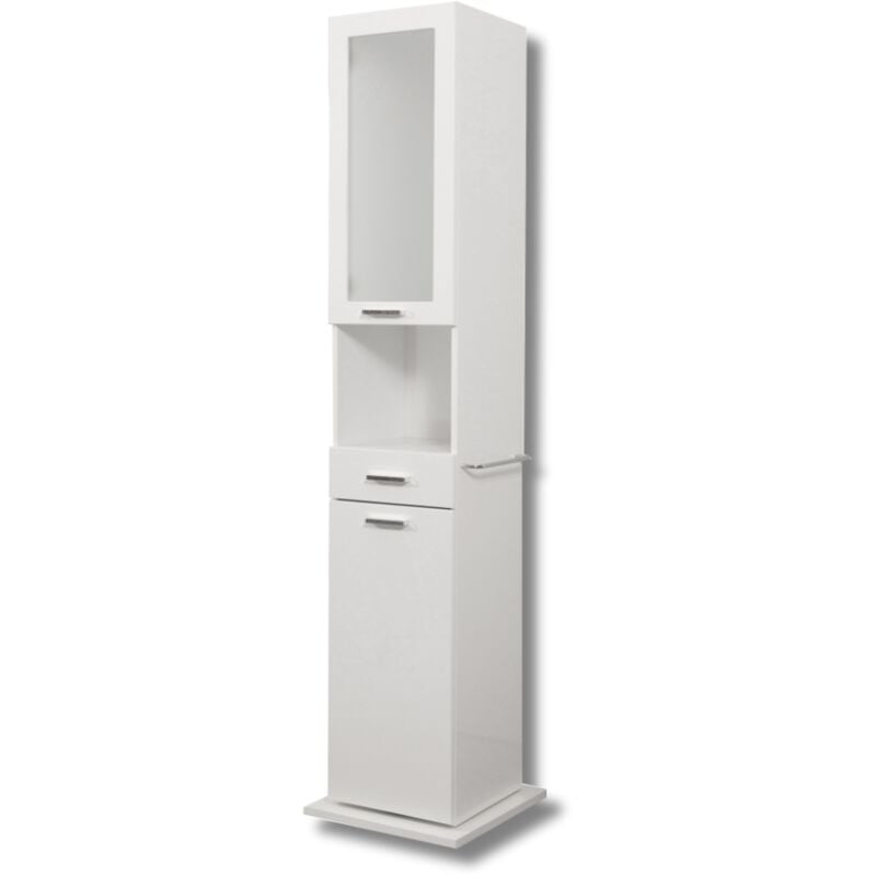 foto del prodotto no brand colonna mobile da bagno girevole con specchio e ante apertura a destra 43x43xh191 cm