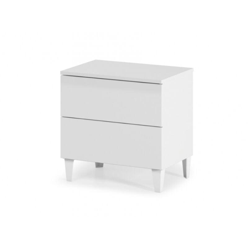 foto del prodotto no brand comodino 50x34x49 cm bianco lucido con 2 cassetti catania