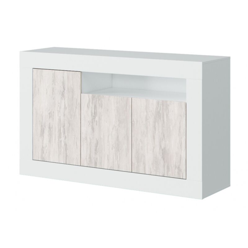 foto del prodotto no brand credenza 144x42x87 cm bianco opaco e anticato con 3 ante sorso