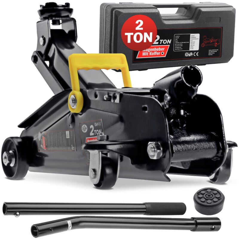 foto del prodotto no brand - deuba cric idraulico per auto 2 tonnellatte martinetto alta qualità sollevatore cuscinetto in gomma valiglietta