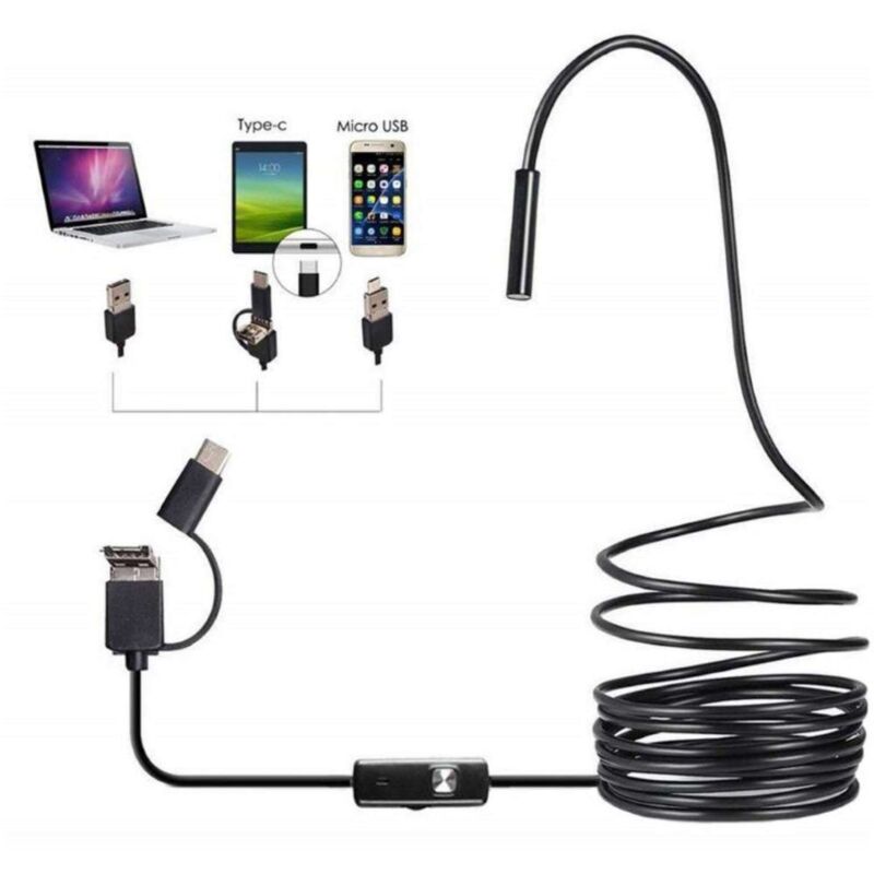 foto del prodotto no brand endoscopio impermeabile 3 in 1 5 mt. videocamera di ispezione usb y101 