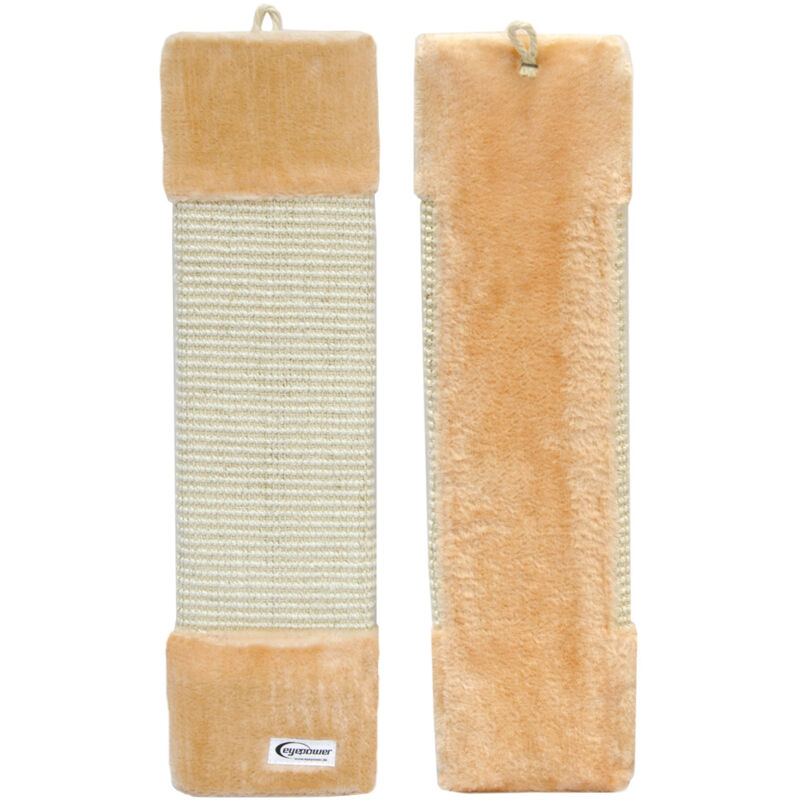 foto del prodotto no brand eyepower graffiatoio per gatti alto ca 55 cm in sisal e peluche protezione pareti mobili tiragraffi per affilarsi gli artigli beige