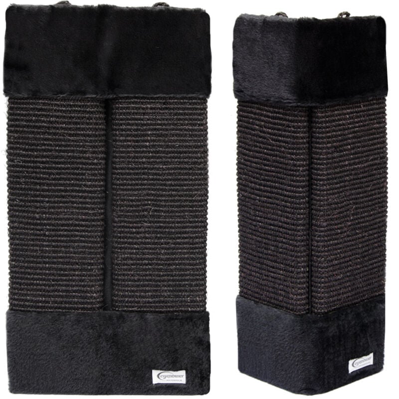 foto del prodotto no brand eyepower graffiatoio per gatti ca 55x27cm in sisal e peluche protezione angoli pareti mobili tiragraffi per affilarsi gli artigli nero