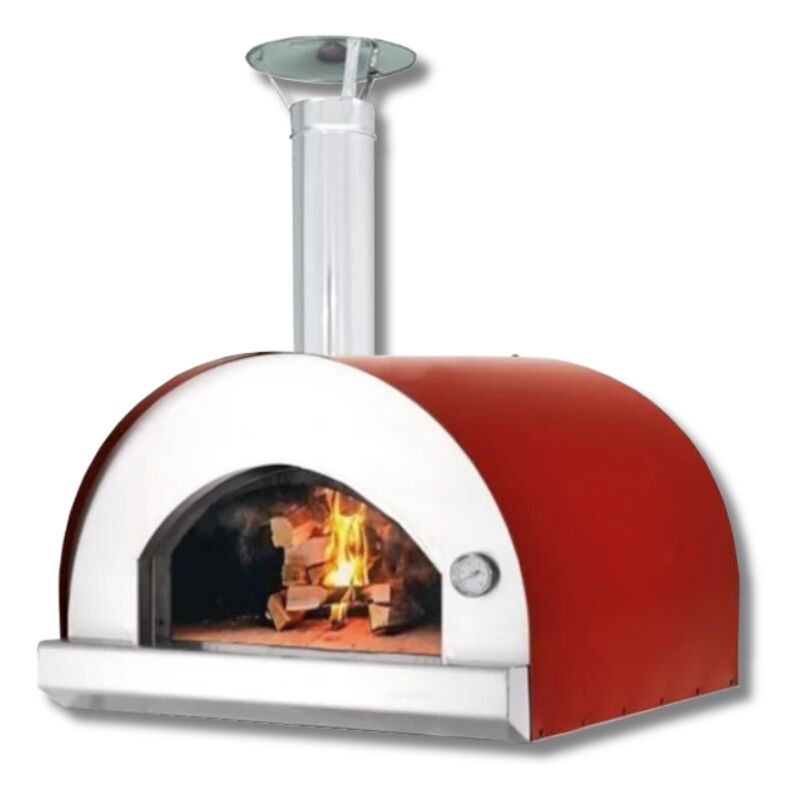 foto del prodotto no brand forno a legna per pizza da esterno a cottura diretta in acciaio