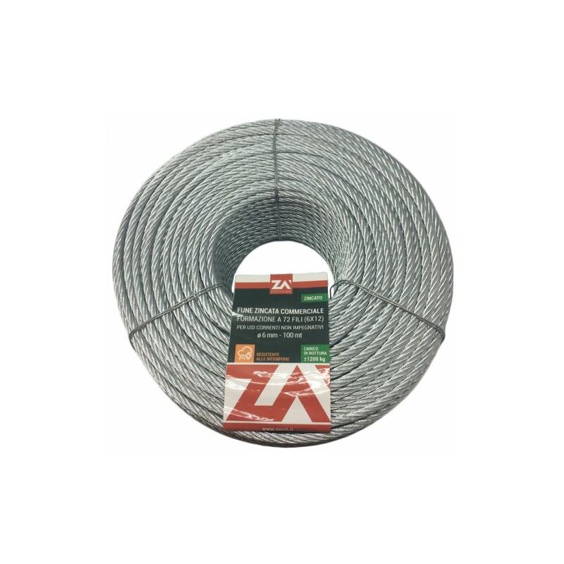 foto del prodotto no brand fune acciaio commerciale 72f d 5 mm 100 mt