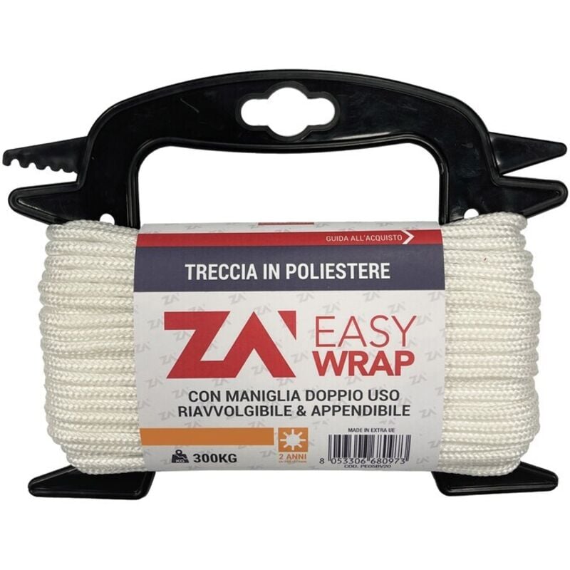 foto del prodotto no brand fune corda nautica poliestere intrecciato bianca da 4 mm lunga 20 mt