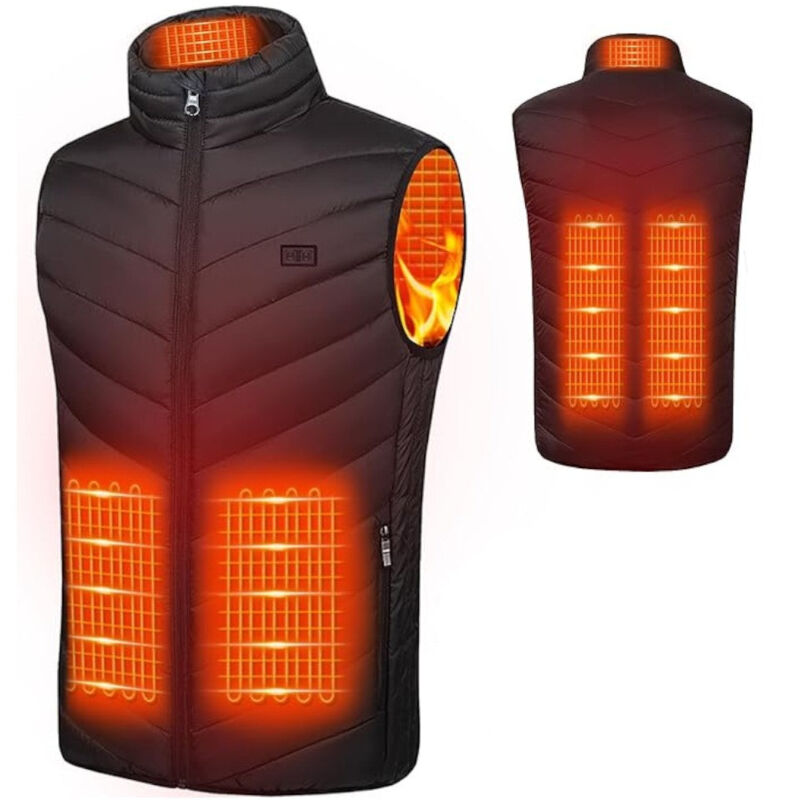 foto del prodotto no brand gilet smanicato riscaldante in tessuto tecnico imbottito con 3 livelli di calore warm body xl
