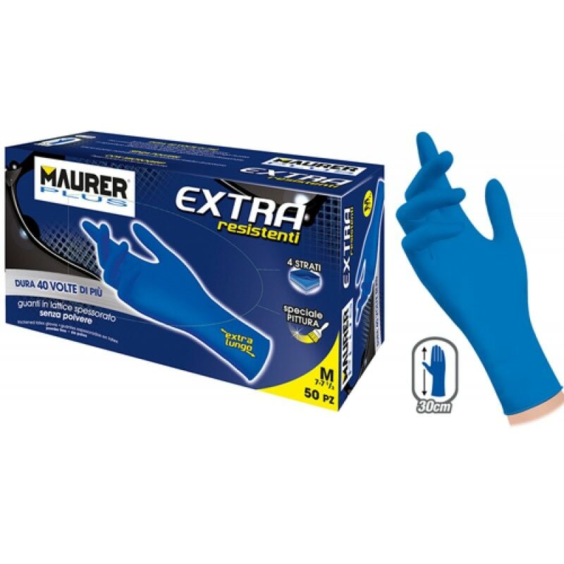 foto del prodotto no brand guanti monouso lattice extra tg.xl maurer plus cf.50pz cf. scatola